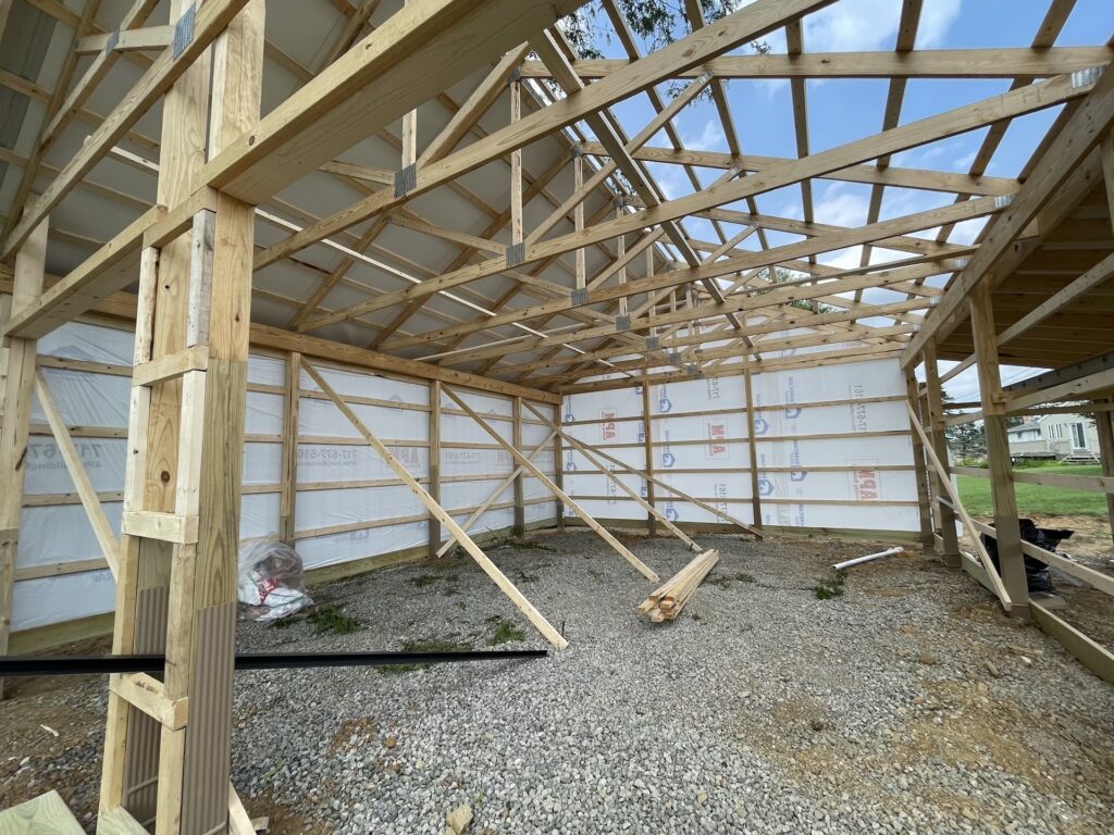roof truss and purlins
