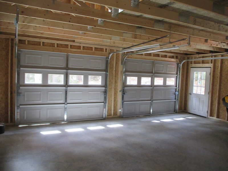 stick built garage interior
